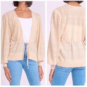 Express Open Stitch Shimmer Cardigan NWT